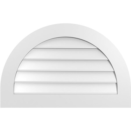 Ekena Millwork Round Top Surface Mount PVC Gable Vent: Non-Functional, w/ 3-1/2"W x 1"P Standard Frame, 34"W x 22"H GVPRT34X2201SN